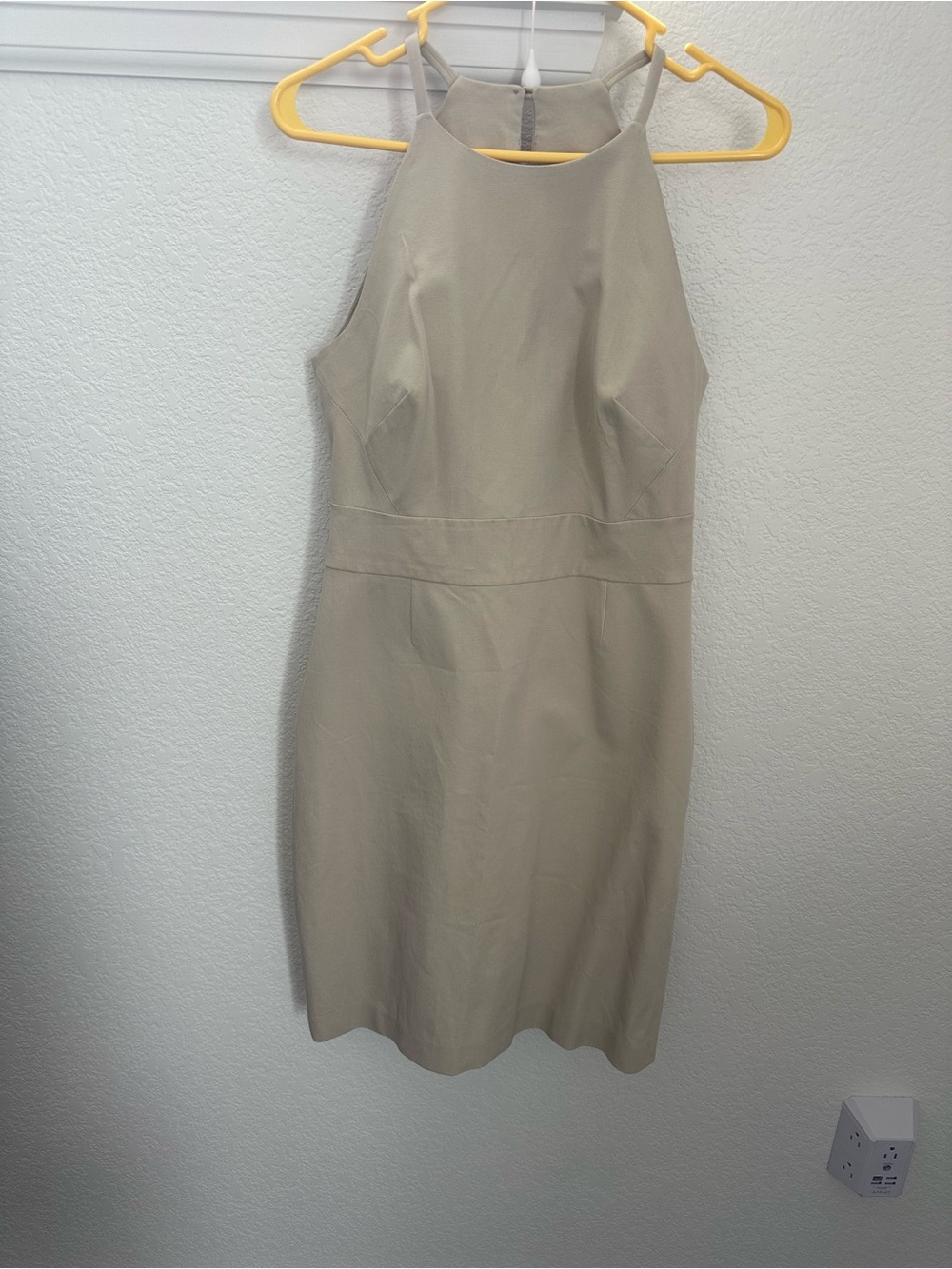 Banana Republic - Sleeveless Halter Sheath Dress in Beige